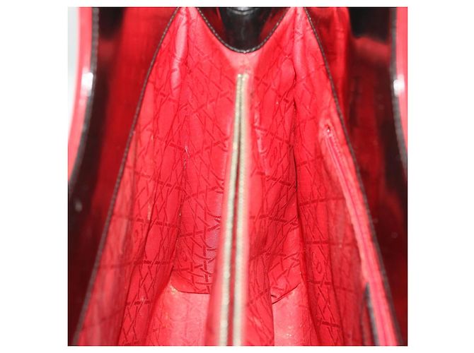 Christian Dior Borsa a mano Pelle Nera Rossa Auth bs7933 - vista 19