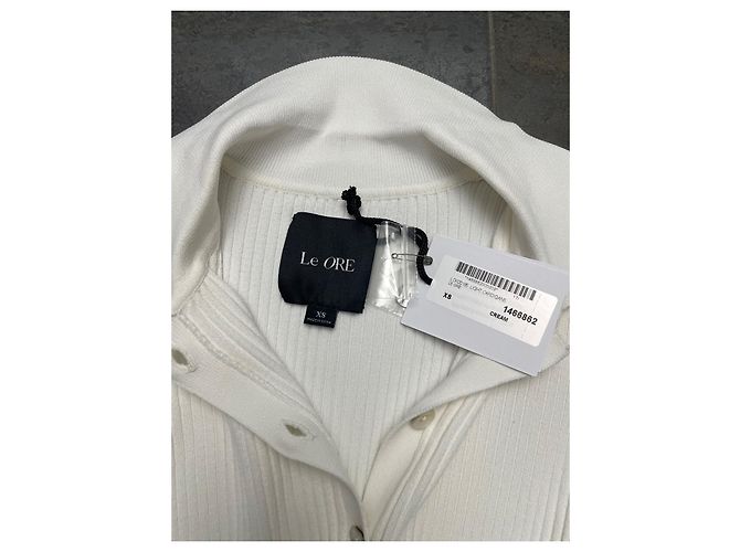 Autre Marque Cardigan LE ORE Crema Viscosa Crudo - vista 3