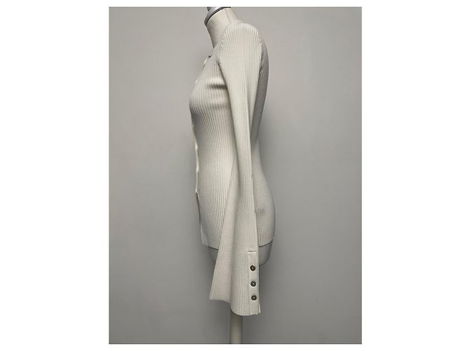 Autre Marque Cardigan LE ORE Crema Viscosa Crudo - vista 6