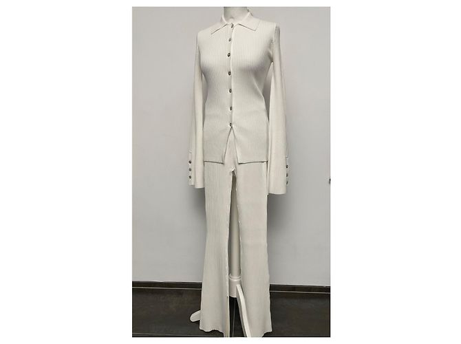 Autre Marque Cardigan LE ORE Crema Viscosa Crudo - vista 8