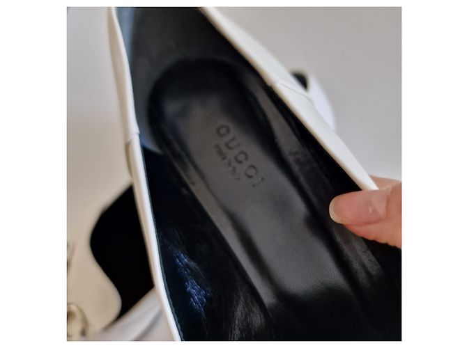 Mocassini Gucci in pelle color crema Crudo - vista 4