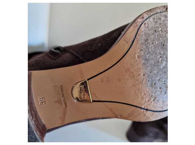Botas Chloé de ante marrón claro - vista 3