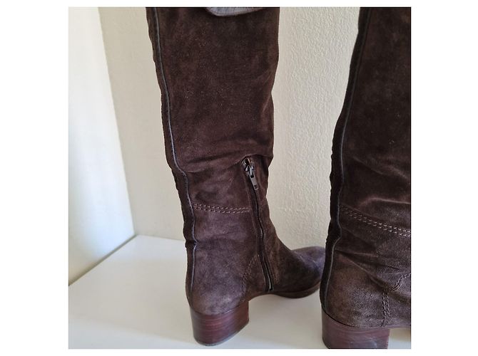 Botas Chloé de ante marrón claro - vista 4