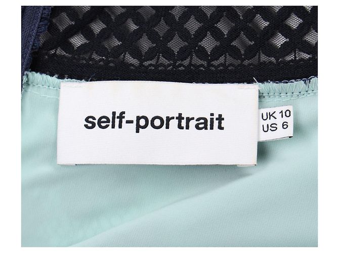 Self portrait Ärmelloses Rüschenkleid von Self-Portrait aus blauem Polyester - Ansicht 5