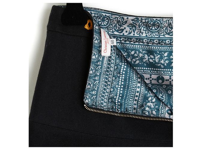 Christian Lacroix Falda negra con inscripción FR40 Negro - vista 4