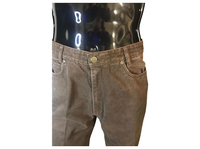 Vaqueros rectos Burberry marrón oscuro algodón - vista 3