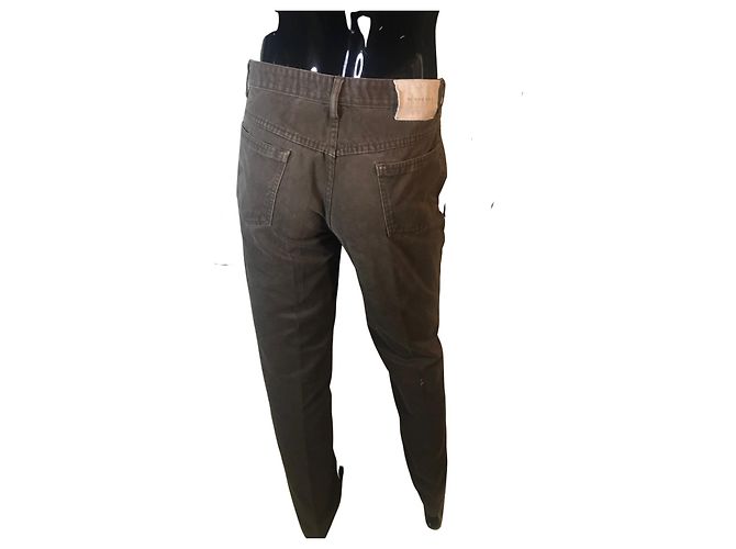 Vaqueros rectos Burberry marrón oscuro algodón - vista 4