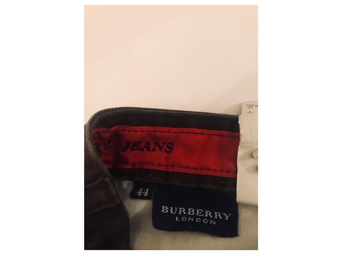 Vaqueros rectos Burberry marrón oscuro algodón - vista 6