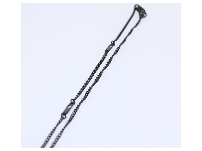 Collana LOUIS VUITTON Collier regolabile LV Upside Down Nero M62683 auth 52449 - vista 4