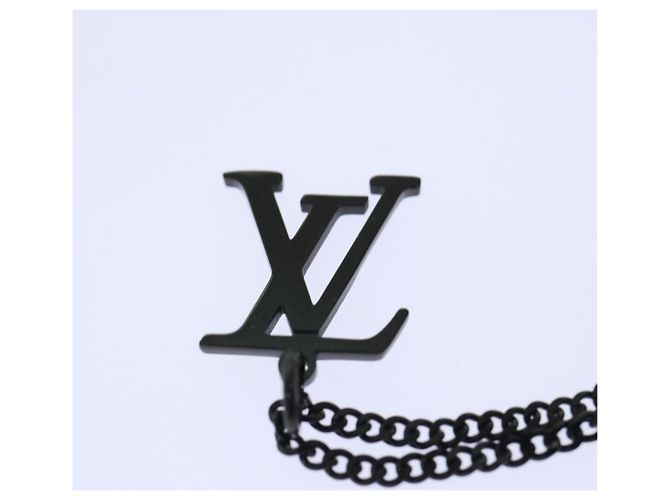 Collana LOUIS VUITTON Collier regolabile LV Upside Down Nero M62683 auth 52449 - vista 5