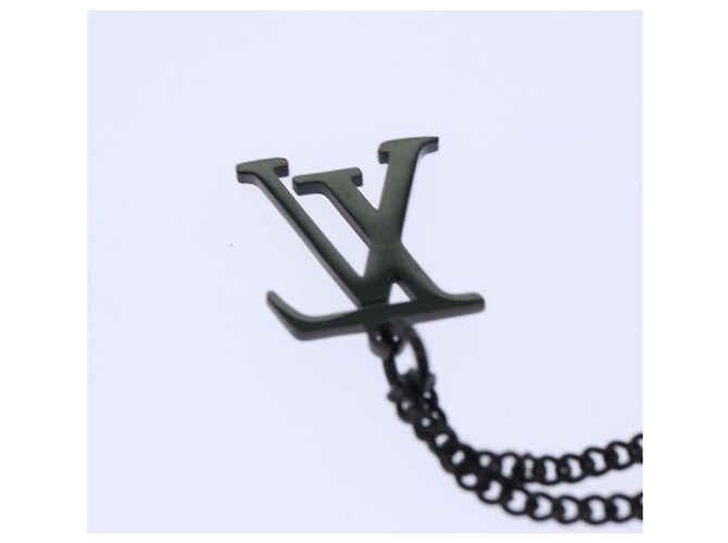 Collana LOUIS VUITTON Collier regolabile LV Upside Down Nero M62683 auth 52449 - vista 6
