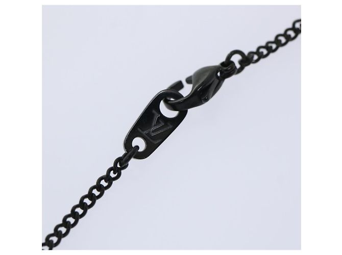 Collana LOUIS VUITTON Collier regolabile LV Upside Down Nero M62683 auth 52449 - vista 7