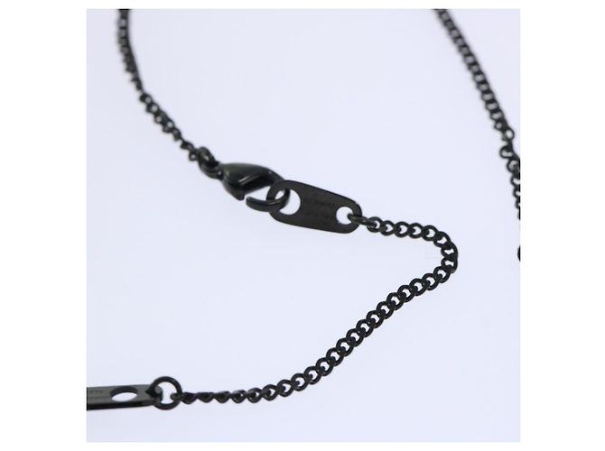Collana LOUIS VUITTON Collier regolabile LV Upside Down Nero M62683 auth 52449 - vista 8