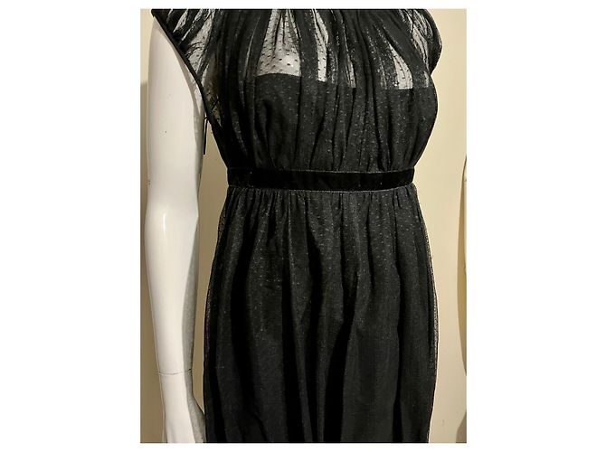 Schwarzes Spitzenkleid von Marchesa Notte - Ansicht 2