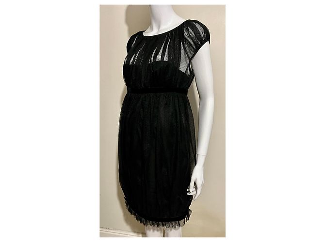 Schwarzes Spitzenkleid von Marchesa Notte - Ansicht 3