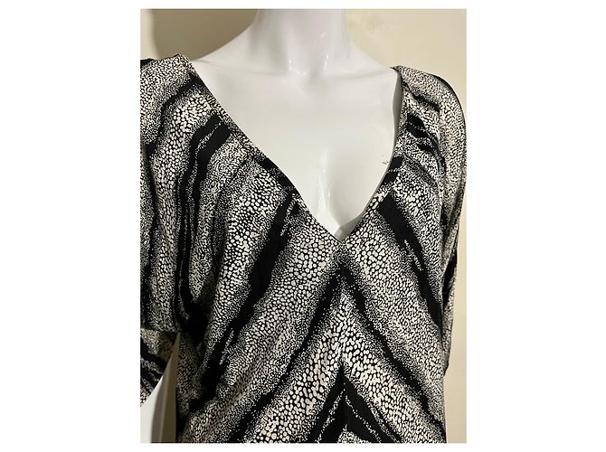 Diane Von Furstenberg Vestido monocromático de seda Clara de DvF Negro Blanco - vista 3
