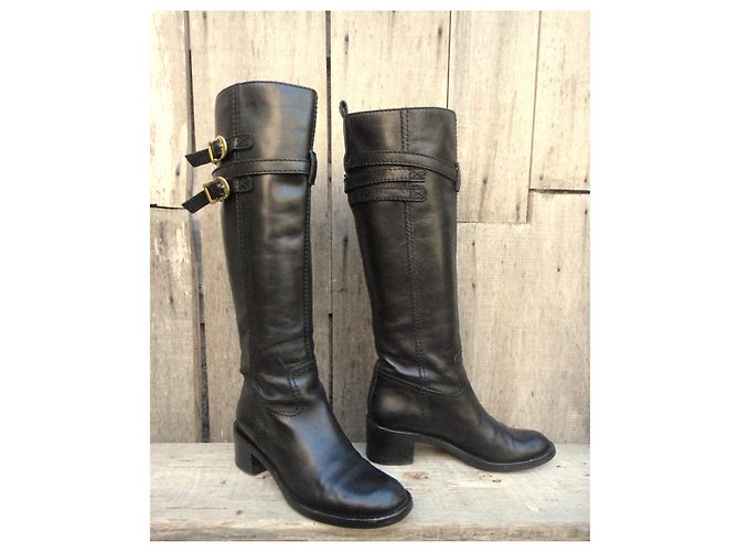 Botas Gucci de cuero negras 38 FR Negro - vista 2