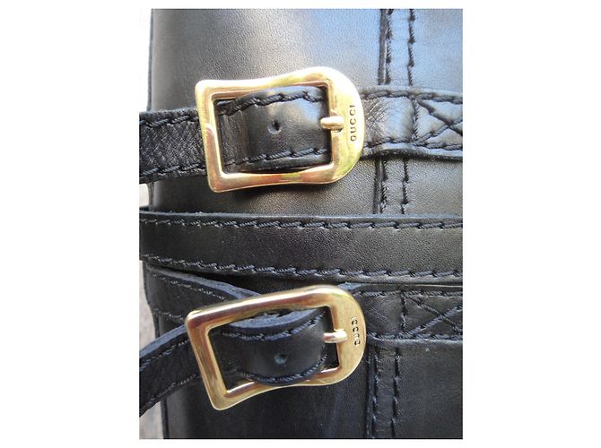 Botas Gucci de cuero negras 38 FR Negro - vista 5