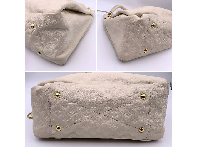 Louis Vuitton Bolso tote Artsy MM de cuero con monograma Empreinte blanco - vista 4