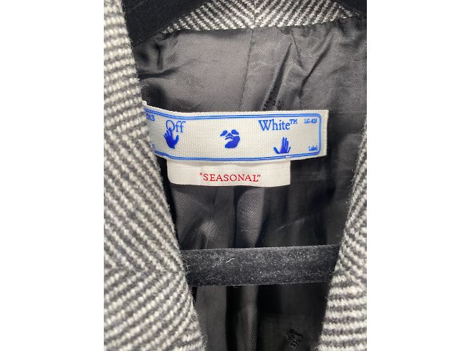 Off White Off-White Mäntel T.FR 50 Wolle Grau - Ansicht 3