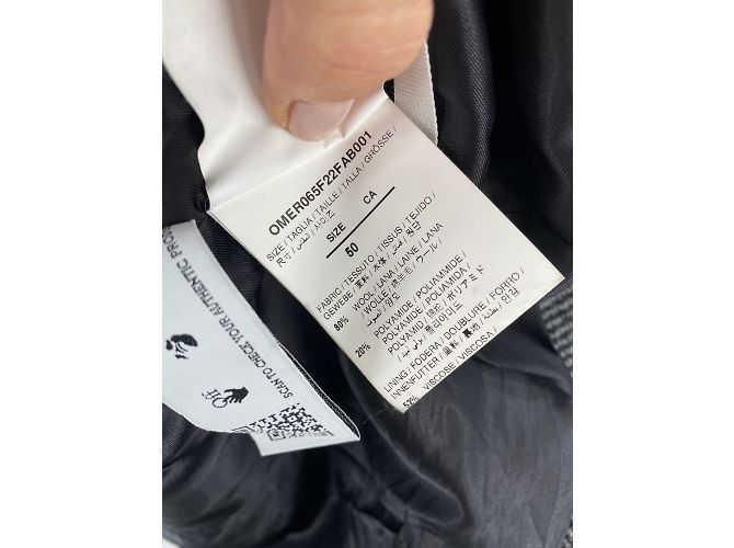 Off White Off-White Mäntel T.FR 50 Wolle Grau - Ansicht 5
