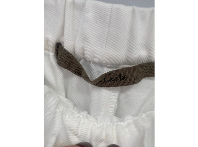 Pantalones Enza Costa T.0-5 0 Lino Blanco - vista 4