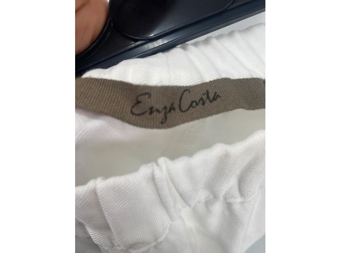 Pantalones Enza Costa T.0-5 0 Lino Blanco - vista 5