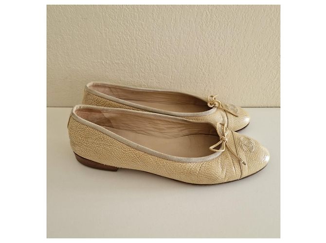 Chanel Bailarinas Beige de piel de avestruz 40 - vista 2