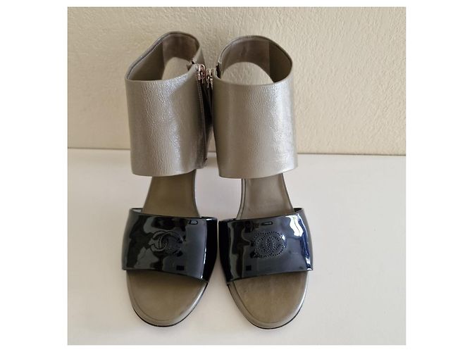 Sandali Chanel in vernice grigio 40 - vista 6