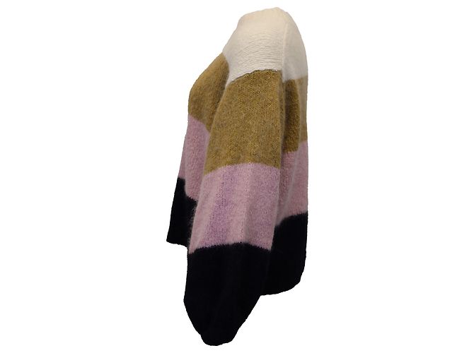 Acne Studios – Kazia – Übergroßer gestreifter Strickpullover aus mehrfarbigem Acryl Python drucken - Ansicht 2