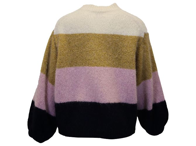Acne Studios – Kazia – Übergroßer gestreifter Strickpullover aus mehrfarbigem Acryl Python drucken - Ansicht 3
