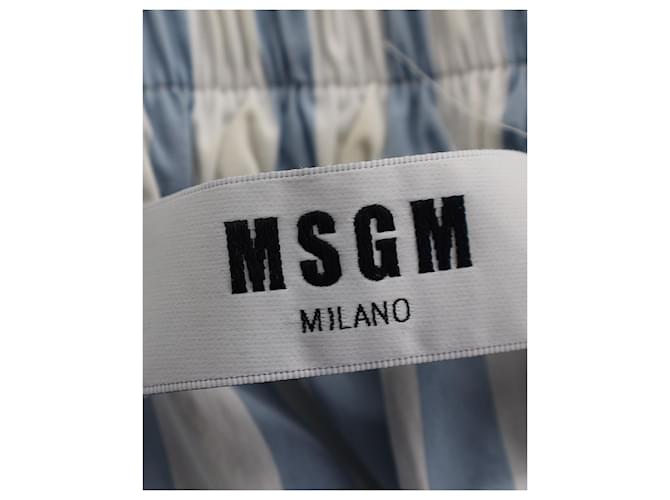 MSGM Top con volantes y rayas en algodón blanco - vista 4