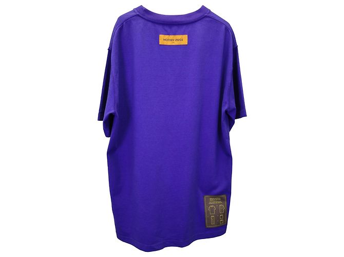 T-shirt Louis Vuitton Inside-Out in cotone indaco Blu - vista 2