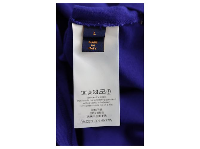 T-shirt Louis Vuitton Inside-Out in cotone indaco Blu - vista 4