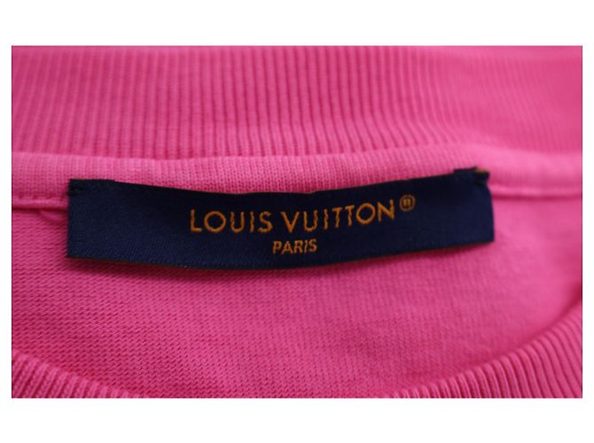 T-shirt Louis Vuitton Inside-Out in cotone rosa - vista 3