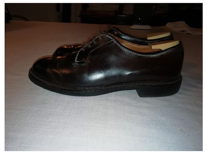 Autre Marque Derbies de couro chocolate para mulher - vista 3