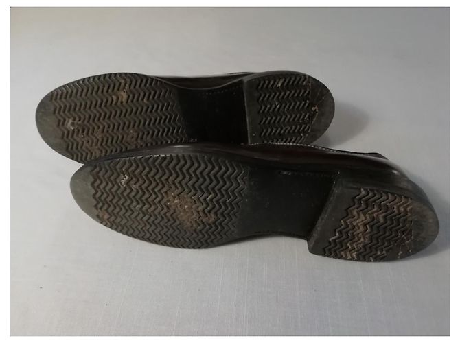 Autre Marque Derbies de couro chocolate para mulher - vista 5