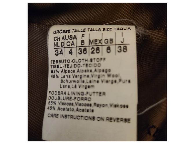 Abrigo Max Mara de lana y alpaca con cuello de piel extraíble Marrón claro - vista 4