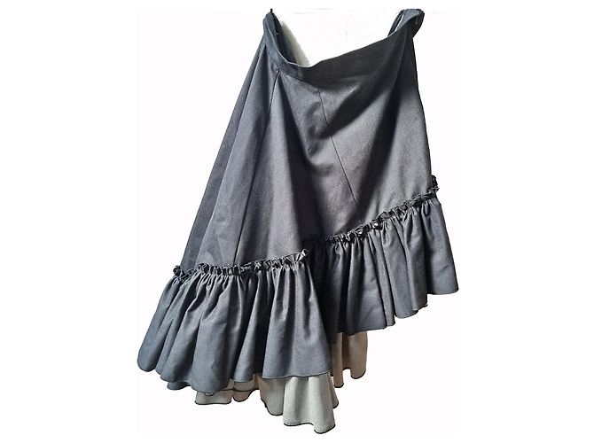 Falda Max Mara con volantes de algodón azul marino Azul oscuro - vista 2