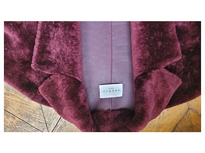 Cappotto Sandro Rosso Scuro Bordò - vista 6
