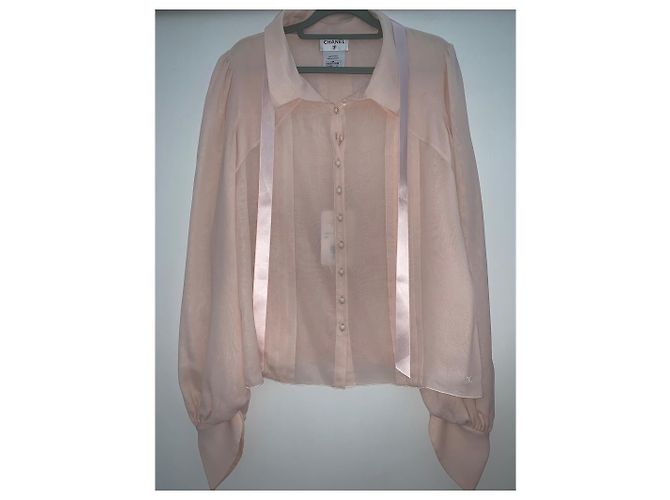 Top Chanel de seda rosa - vista 7