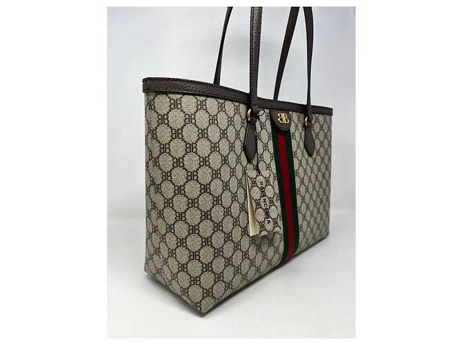 BORSA SHOPPING GUCCI X BALENCIAGA progetto hacker Marrone - vista 2