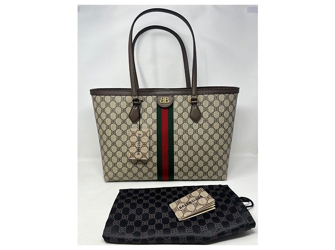 BORSA SHOPPING GUCCI X BALENCIAGA progetto hacker Marrone - vista 6