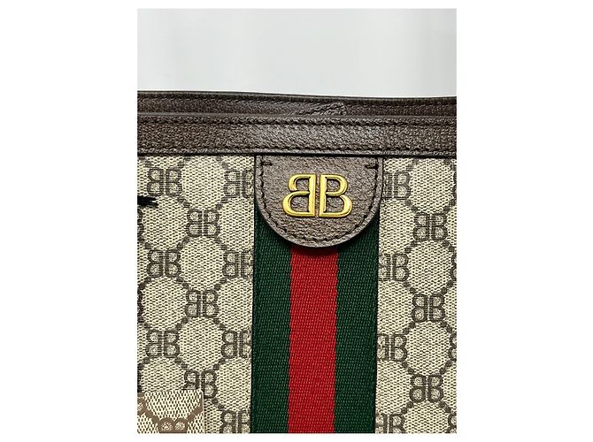 BORSA SHOPPING GUCCI X BALENCIAGA progetto hacker Marrone - vista 8