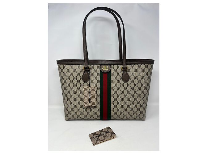 BORSA SHOPPING GUCCI X BALENCIAGA progetto hacker Marrone - vista 9