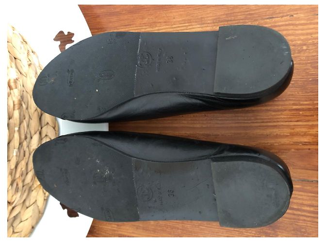 Bailarinas Chanel en cuero negro - vista 3