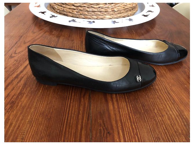 Bailarinas Chanel en cuero negro - vista 8