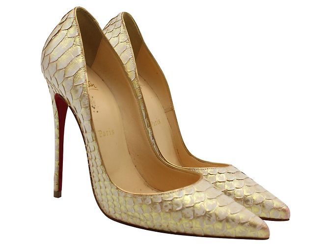 Christian Louboutin Snakeskin So Kate in Weiß/Gold - Ansicht 2
