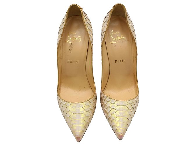Christian Louboutin Snakeskin So Kate in Weiß/Gold - Ansicht 3
