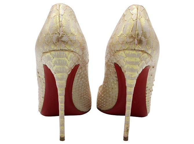 Christian Louboutin Snakeskin So Kate in Weiß/Gold - Ansicht 4